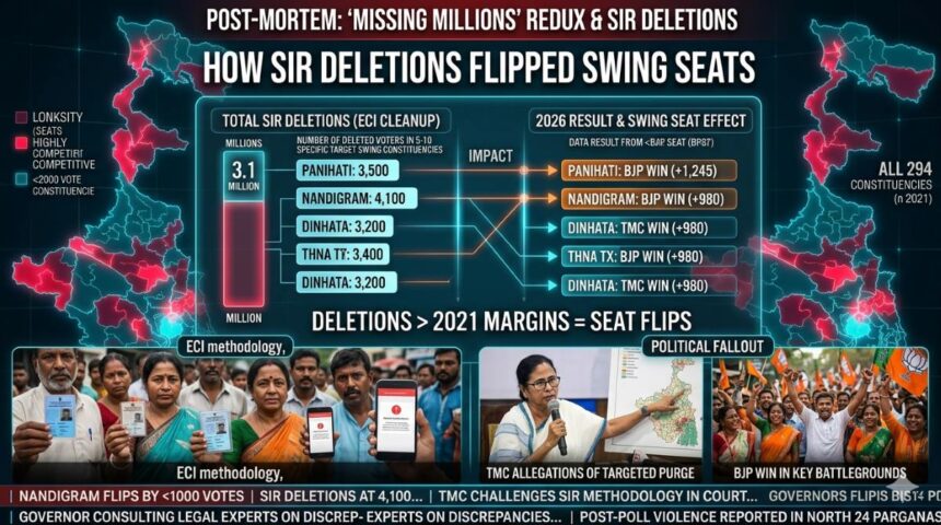 Post-Mortem of the 'Missing Millions' Redux: How SIR Deletions Actually Flipped Swing Seats 1 SIR deletions